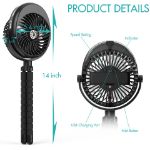 COMLIFE Misting Baby Stroller Fan, 270° & 360° Pivoting Portable Fan, Battery Operated USB Fan, Handheld Misting Fan