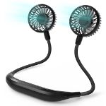 COMLIFE Portable Neck Fan, 2600mAh Battery Operated Ultra Quiet Hands Free USB Fan with Strong Wind, 360° Adjustable High Flexibility Wearable Personal Fan	