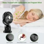 Comlife F170 Clip On Fan - Auto Rotation Personal Fan - 5000 mAh Battery Operated Fan, USB Desk Fan Stepless Speeds Control