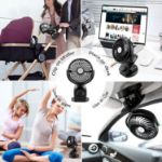 Comlife F170 Clip On Fan - Auto Rotation Personal Fan - 5000 mAh Battery Operated Fan, USB Desk Fan Stepless Speeds Control